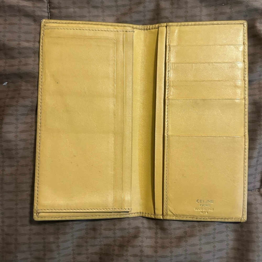vintage Celine Macadam canvas long bifold wallet with leather trim. - Picture 6 of 15